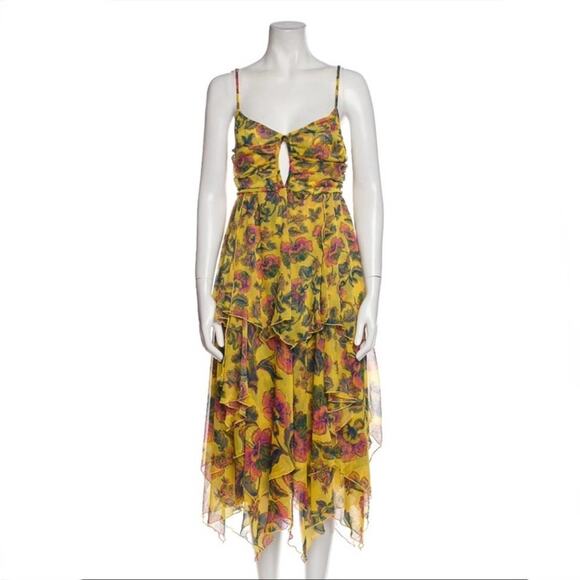 MISA Los Angeles Yellow Floral Dress - Picture 2 of 6